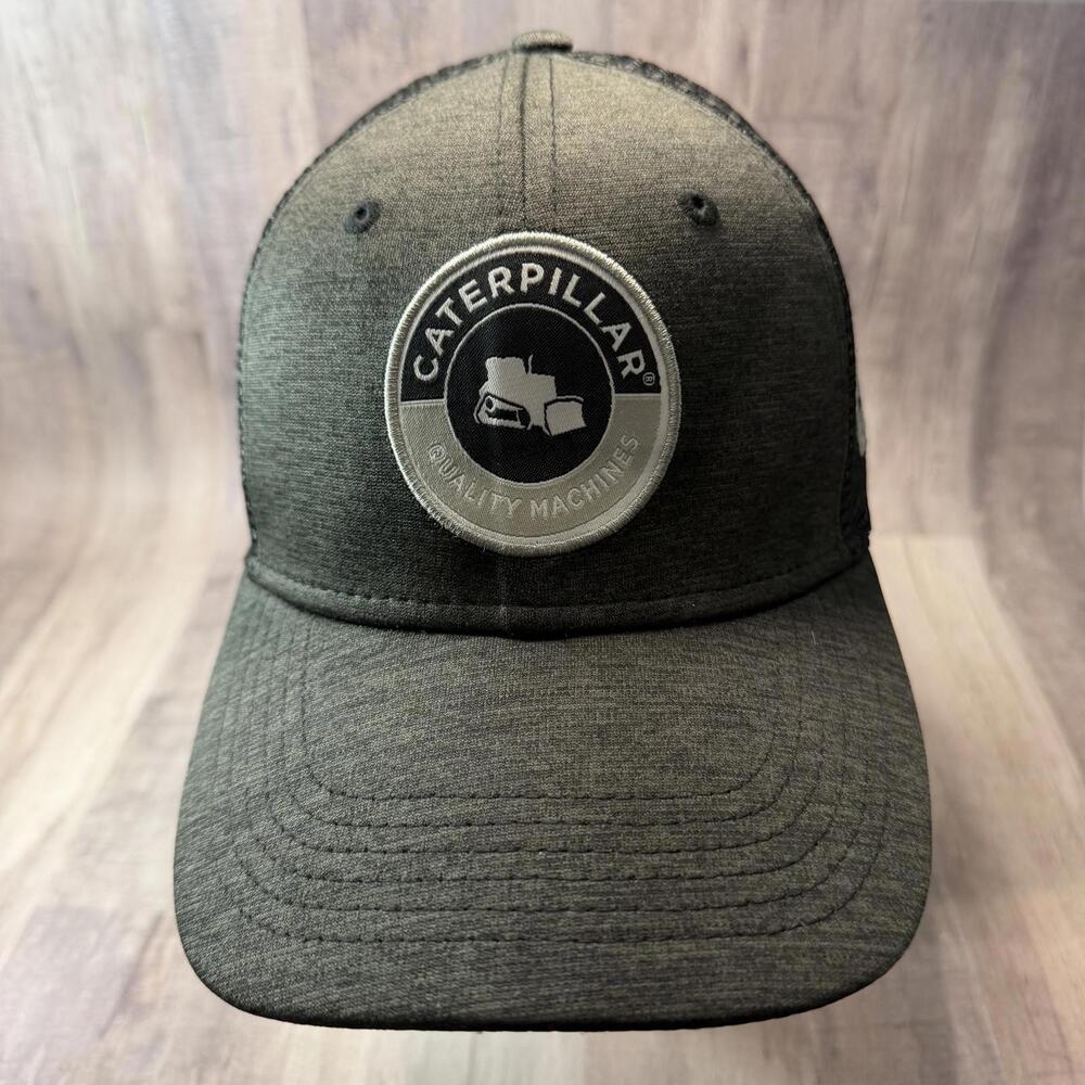 CAT Caterpillar Quality Machines Gray Space Dye Hat Trucker Mesh Back Snap Back - Picture 5 of 9